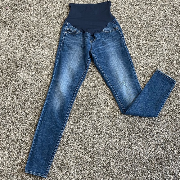 Women old navy Maternity Full-Panel Skinny Jeans size 2 long - Picture 1 of 10